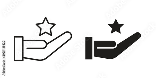 Loyalty program icon in black stroke eps vector graphic
