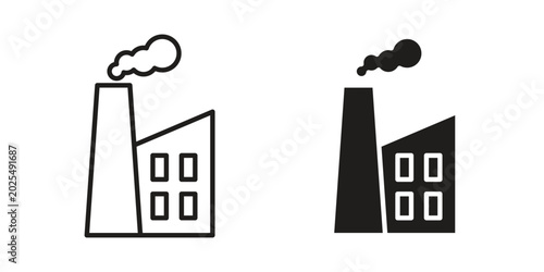 Pollution icon in black stroke eps vector graphic