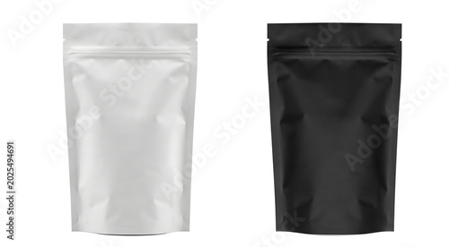 Contrasting Product Mockups Blank Resealable Doypacks for Commercial Branding, PNG