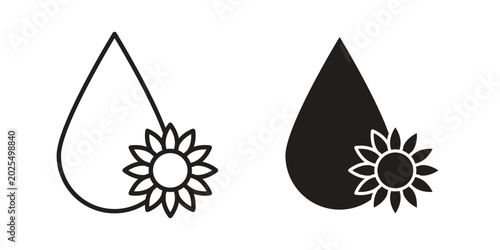 Sunflower oil icon collection vector illustrations, Vector pictogram
