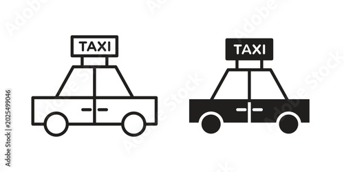 Bild auf Leinwand Taxi icon collection vector illustrations, Vector pictogram