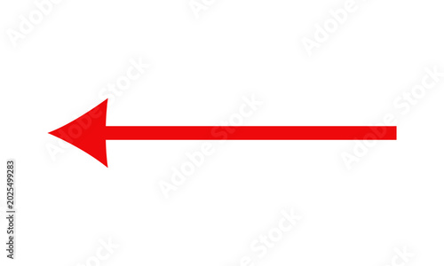 Schilderij op canvas red arrow on white background