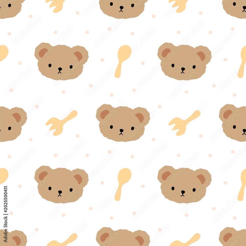 Naklejka premium seamless background with teddy bears