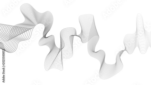 Abstract backdrop with grey wave gradient lines