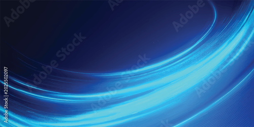 Bild auf Leinwand Bold curved blue light streak flowing upwards on a dark background symbolizing d