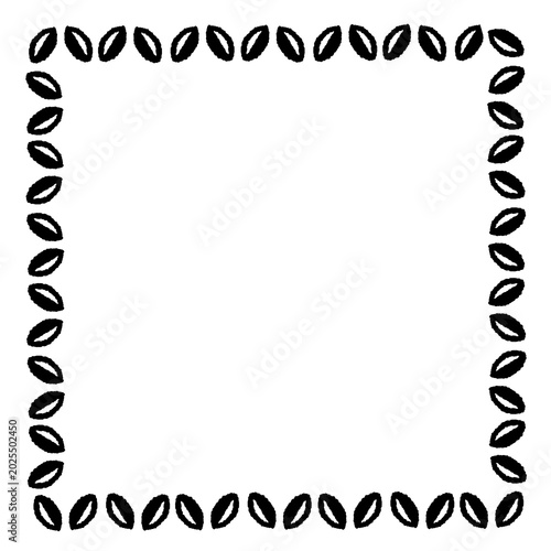 minimal leaves border frame, transparent
