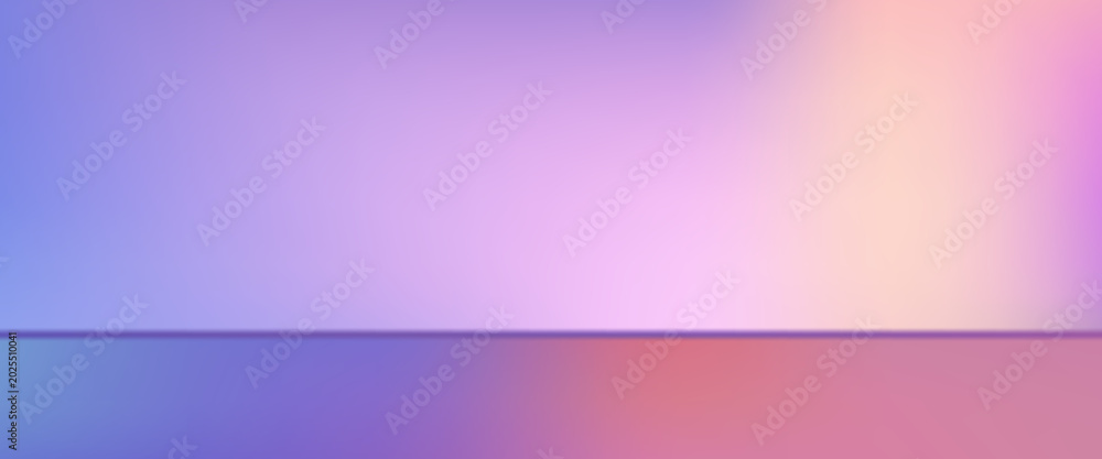 Obraz premium Abstract gradient podium background. Violet, purple and lilac empty 3d studio backdrop. Clean scene for product presentation mockup template. Vector illustration.