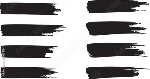 Black Brush Stroke Rectangles on White Background vector
