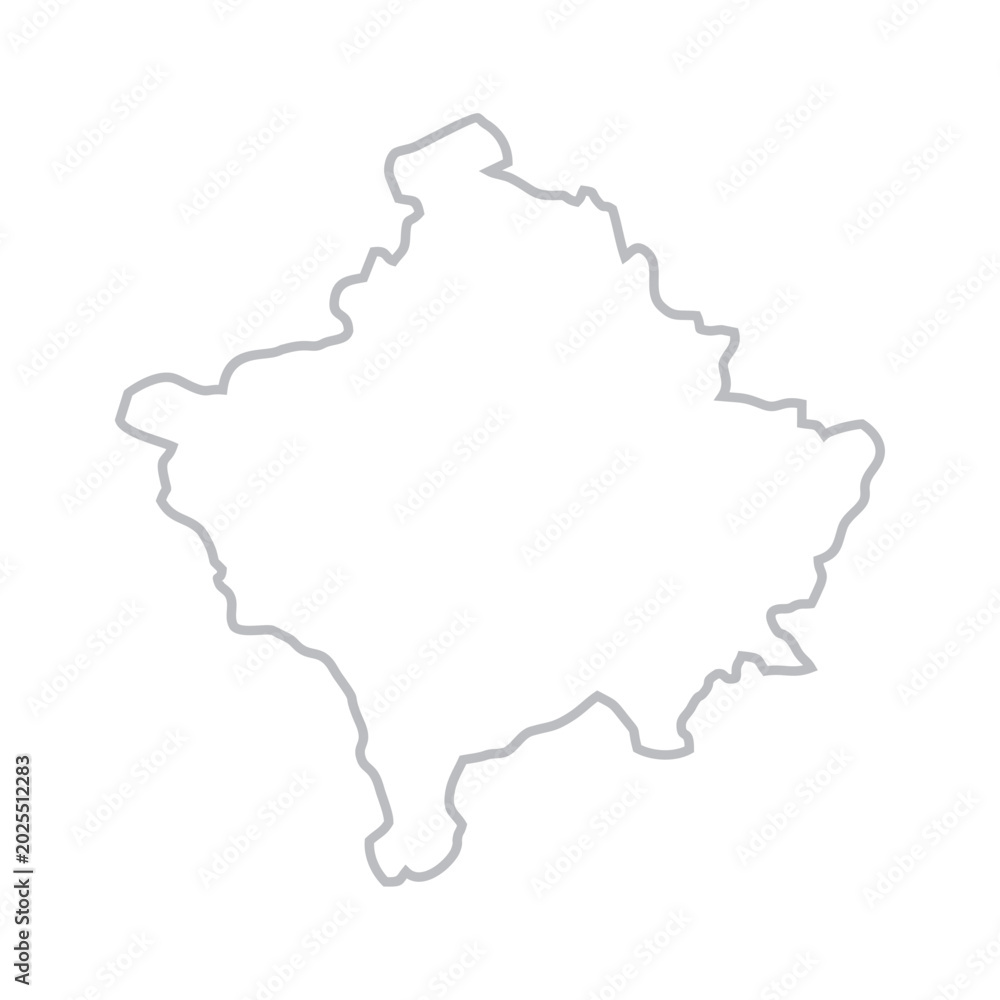 Obraz premium kosovo map monoline Suitable for posters and web icons