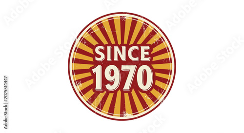 Vintage number one stamp with sunburst design