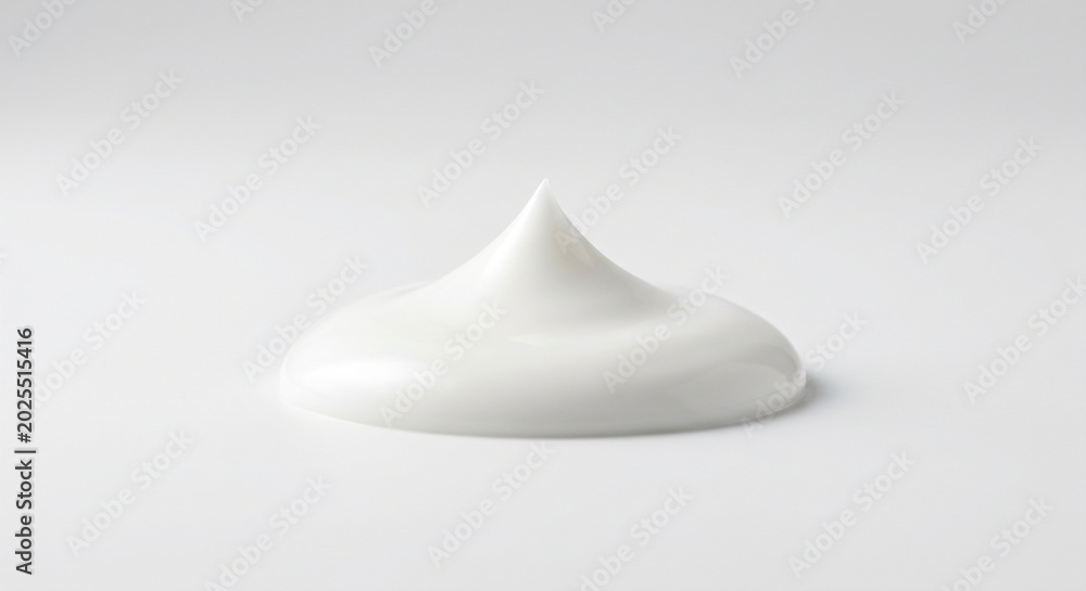 Fototapeta premium Clean dermatology style white cream macro in soft studio light