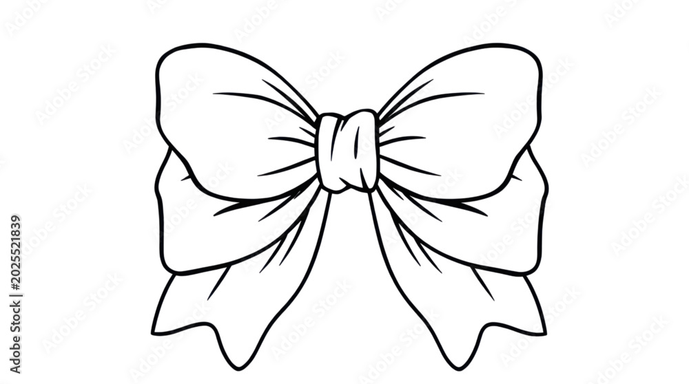 Fototapeta premium Bow Outline Illustration for Subtle and Stylish Design Elements
