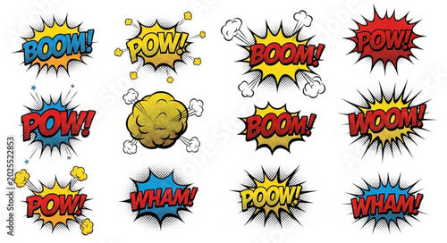 Bild auf Leinwand Collection of Comic Book Sound Effect Speech Bubbles.