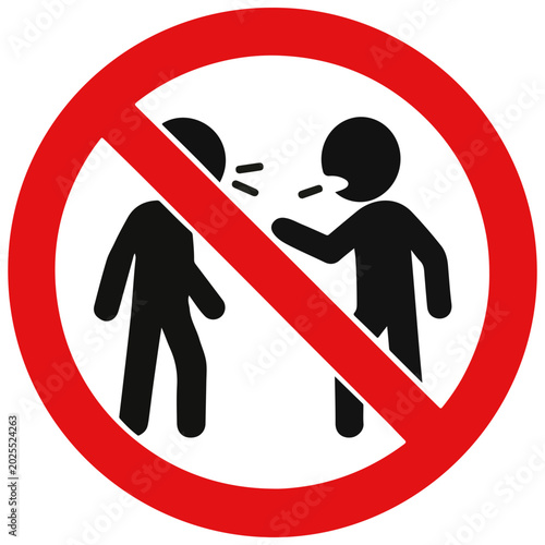 Obraz na plátne No spitting sign, prohibition symbol with two figures