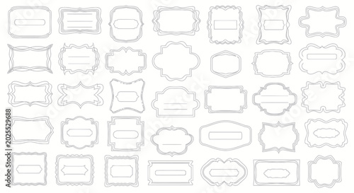 Obraz na płótnie Vintage Decorative Frames and Labels Icon Set