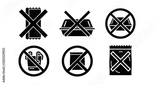Tablou pe pânză No Food Allowed Vector Icon Set