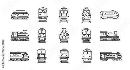 Photos Train and Locomotive Icon Set