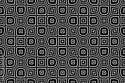 Abstract Seamless Geometric Convex Black and White Pattern.