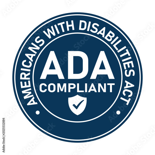 Professional ADA Compliant Certification Seal with Shield Icon for Web Accessibility