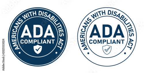 Fotografía ADA Compliant Americans with Disabilities Act Accessibility Badge Set with Shiel