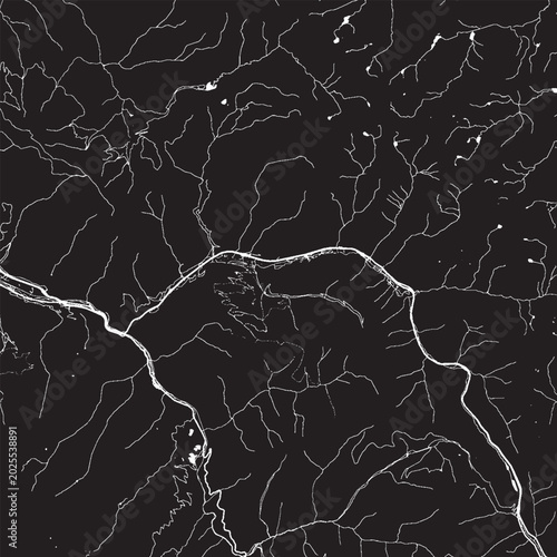 Cuadro en lienzo Vail Colorado Vector Map, Detailed City Street Map Black and White Minimalist Li
