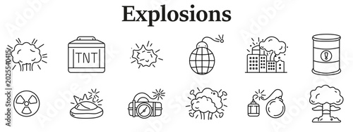 Fotografía Explosions set icon