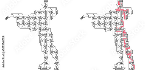 Εκτύπωση καμβά Superhero silhouette maze with solution