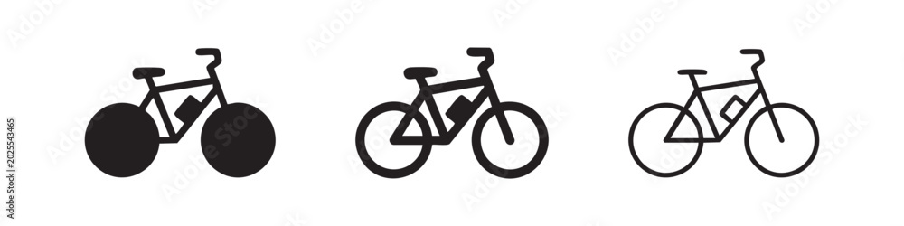 Fototapeta premium Classic Bicycle Cycling Icons Set