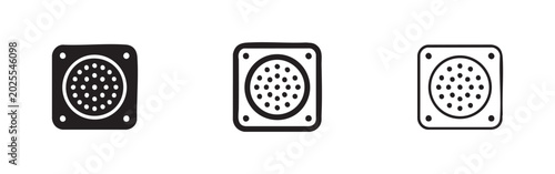 Fotografie Floor Drain Cover or Speaker Grill Icons