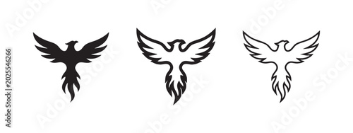 Принти на полотні Phoenix Bird Icon Set