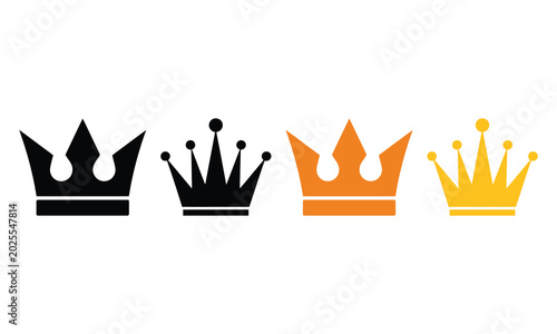 Tableau sur toile Four stylish crown icons in different colors