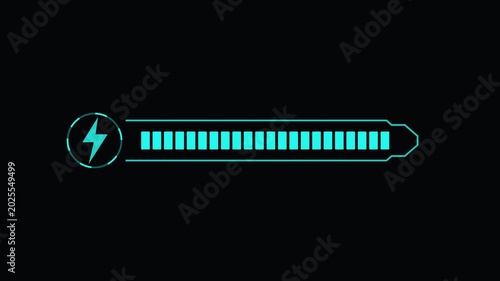 Cyan Battery Charge HUD With Lightning Icon