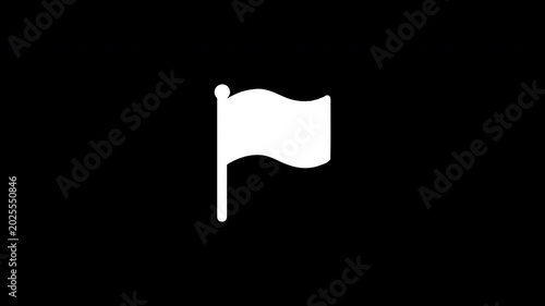 White flag icon glitching disintegrating and revealing itself
