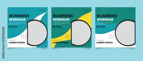 Business conference meeting social media post banner design template