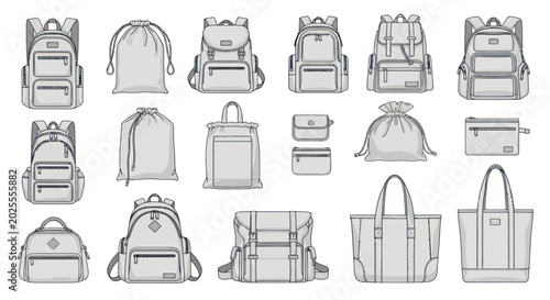 Backpack and Bag Icon Set
