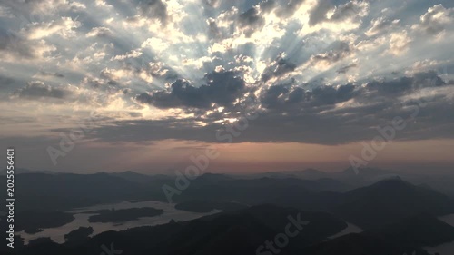 4K video nature sky forest river and mountains beautiful tropical nature in asia	