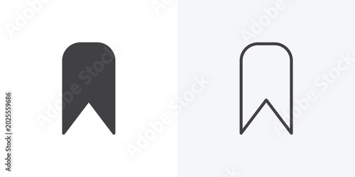 Bookmark icon vector sign symbol isolated on white. Stroke and clipart style