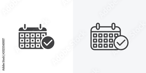 Bild auf Leinwand Calendar check icon vector sign symbol isolated on white