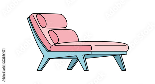 Valokuva Pink modern chaise lounge chair design.