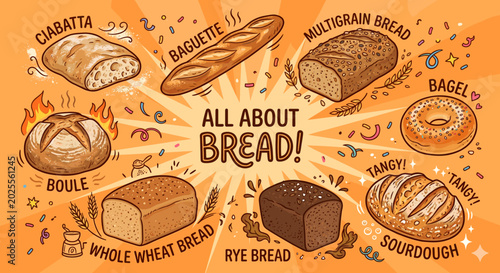 Vászonkép A Delightful Journey Through the World of Bread: Explore the Diverse Flavors and