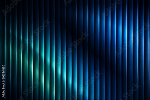 Futuristic metallic slatted abstraction