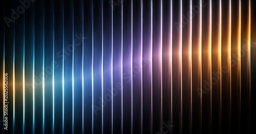 Glowing vertical stripes in gradient hues
