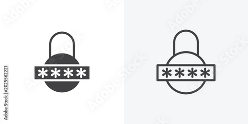 Canvas Print Code lock icon vector sign symbol isolated on white