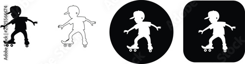 Fotografie Alligator or crocodile crawling silhouette and outline on white background repti