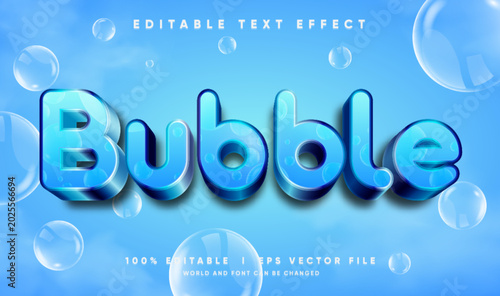 editable bubble 3d golden color vector text effect with modern style