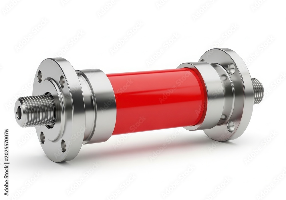 Red train with steam locomotive on white background isolated on white background