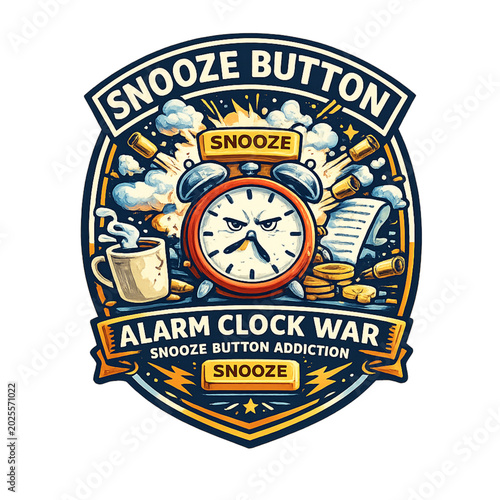 Fotografie snooze button battle, alarm clock struggle, waking up problem, sleep deprivation