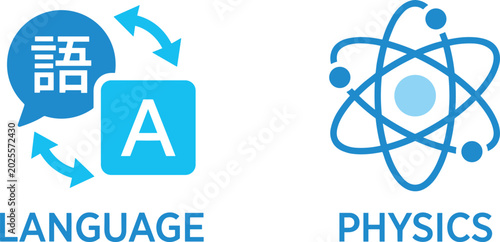 Φωτογραφία Language and Physics Icons with Symbols