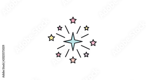 Photos Colorful starburst with multiple stars.