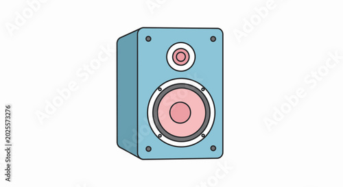 Tableau sur toile Blue speaker with pink woofer and tweeter.
